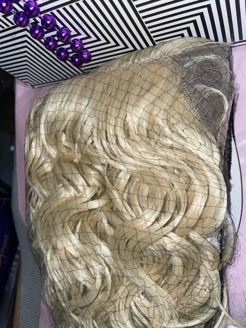 Blonde Curly Women's Lace Front Wig - 613